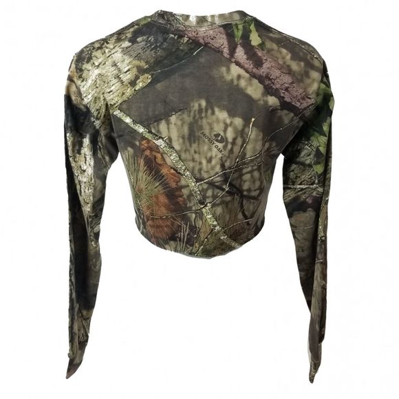 Harley Davidson Motorcycles Camouflage Camo Long Sleeve Crop Top Tee. Size Small - Picture 5 of 6